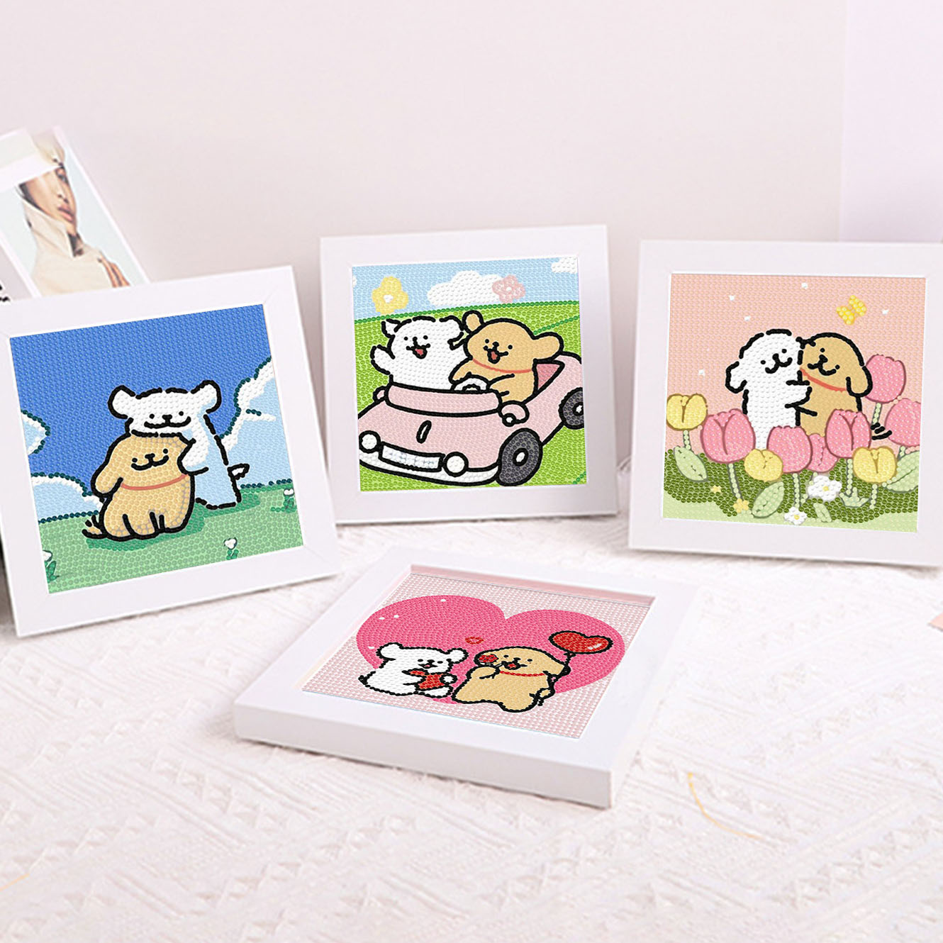 Cartoon Line Puppy Crystal Dia - Embroidery Frame のレビューと価格
