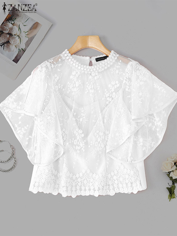 ZANZEA Women Embroidery Blouse - Embroidery Jersey のレビューと価格