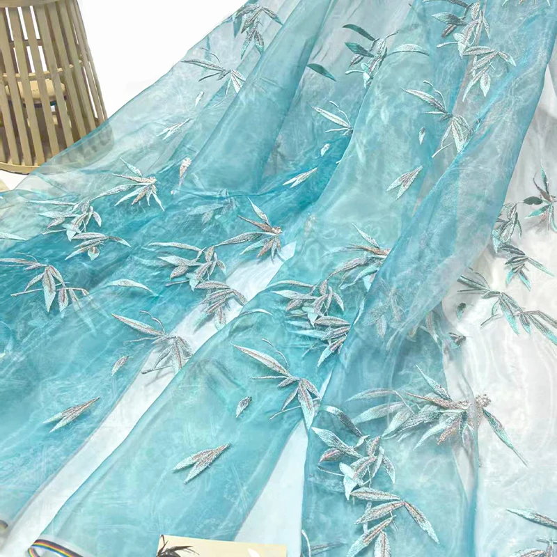 Bamboo Embroidered Organza Fab - Embroidery Horse のレビューと価格