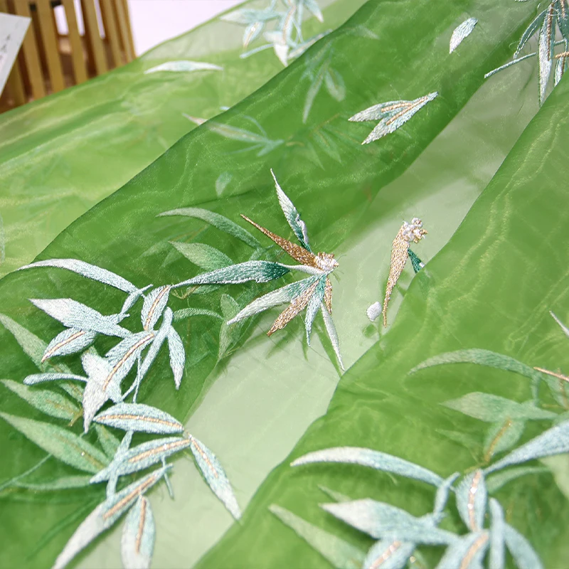 Bamboo Embroidered Organza Fab - Embroidery Horse のレビューと価格