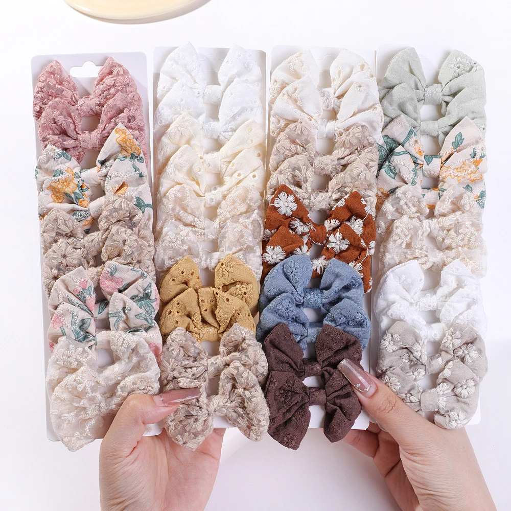10Pcs/Set Fashion Bows Hairgri - Embroidery Love のレビューと価格