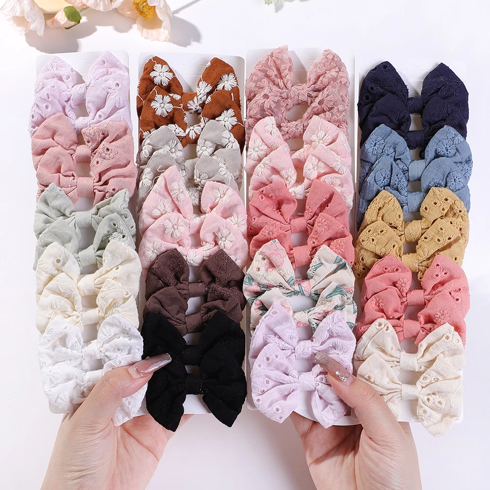 10Pcs/Set Fashion Bows Hairgri - Embroidery Love のレビューと価格