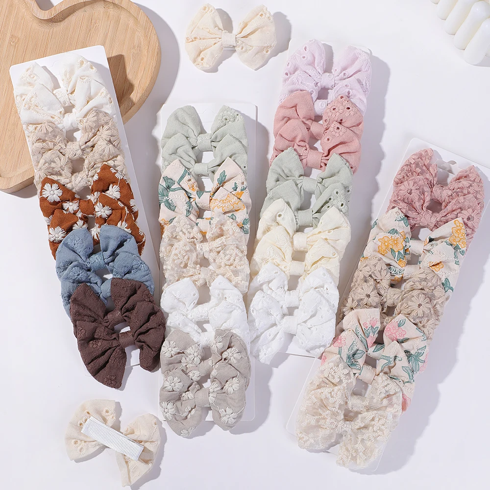 10Pcs/Set Fashion Bows Hairgri - Embroidery Love のレビューと価格