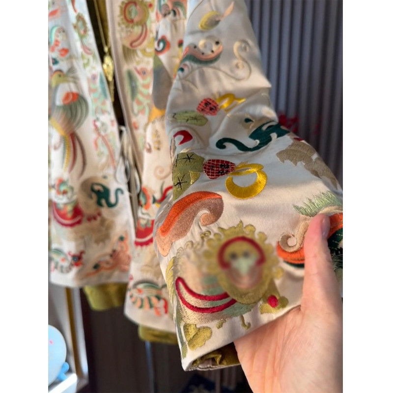 New Chinese Style Kimono Cardi - Embroidery Knit のレビューと価格