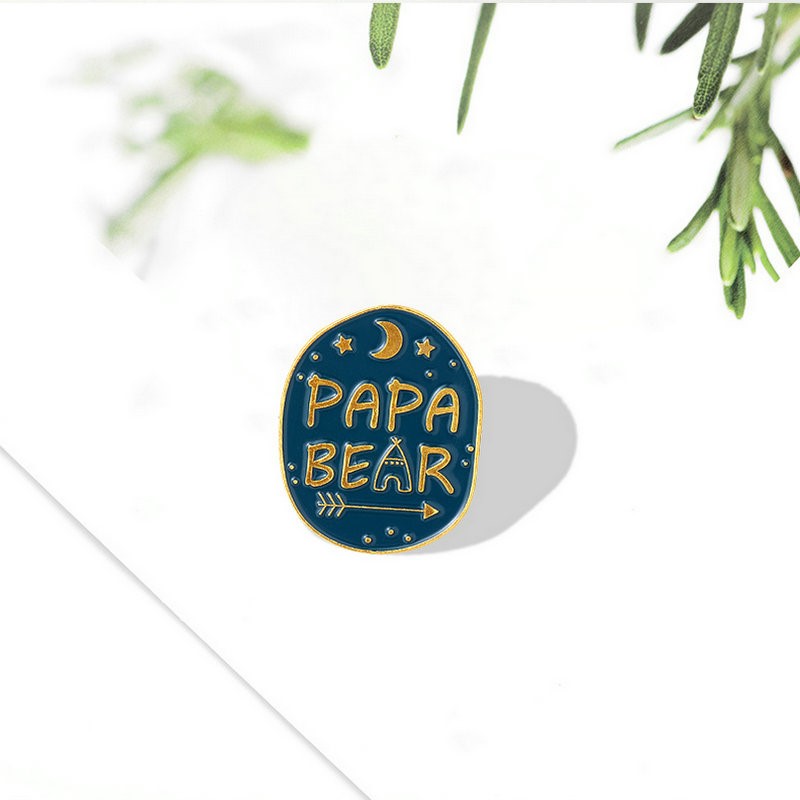 Mama Papa Bear Enamel Pins Cus - Embroidery Love のレビューと価格