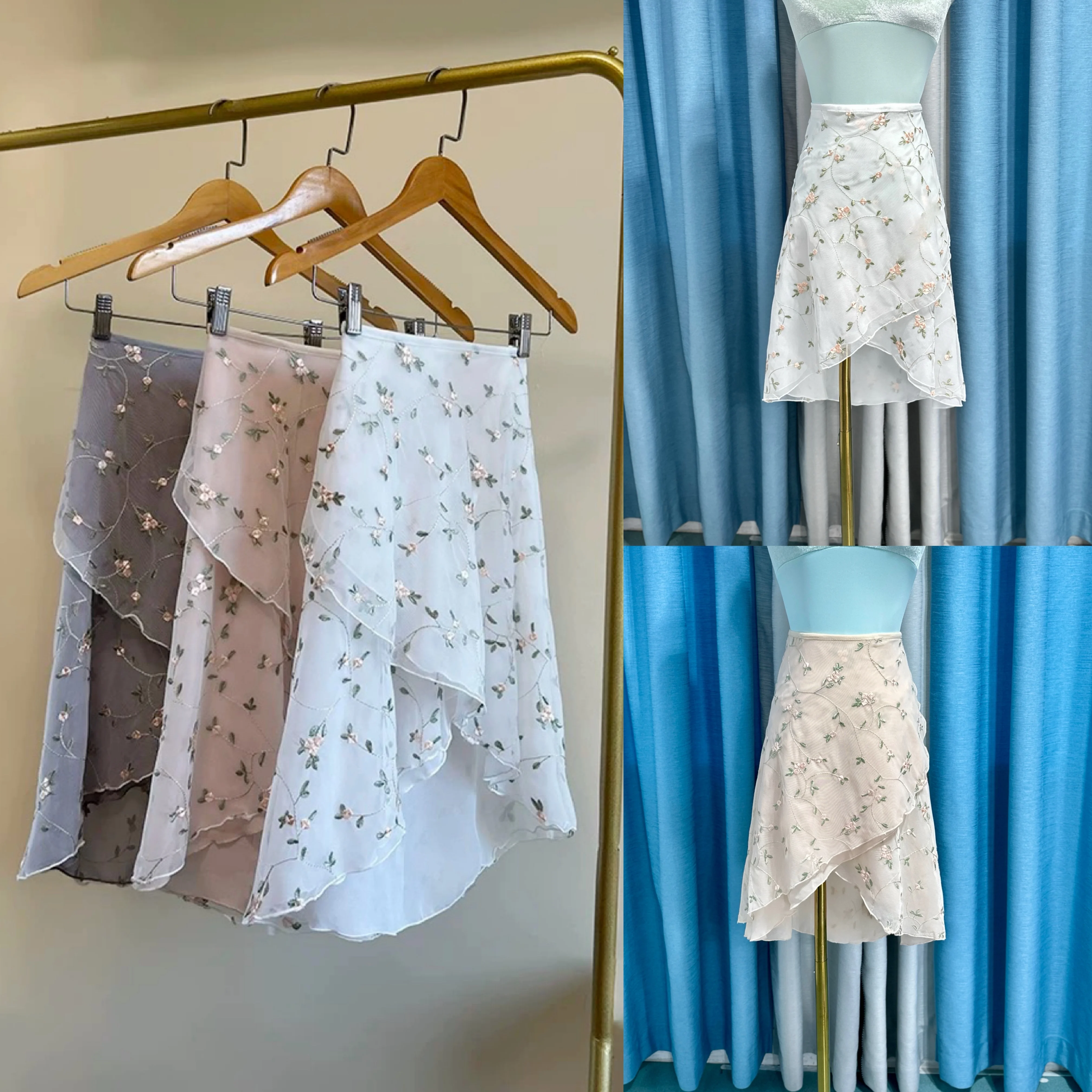 Ballet Dance Skirt Women High  - Embroidery Apron のレビューと価格