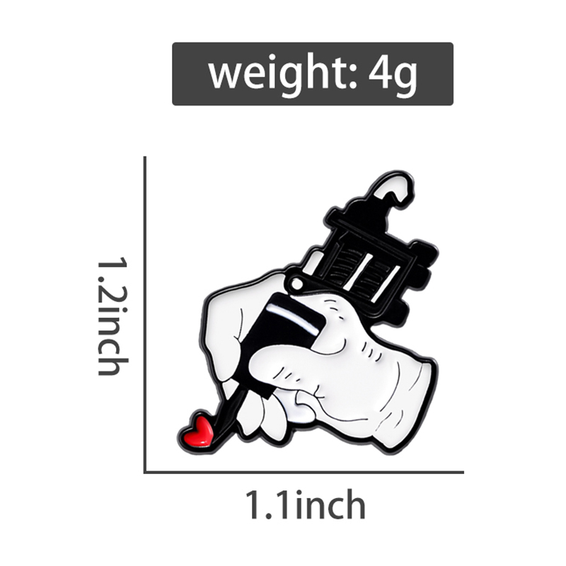 Love Heart Tattoo Enamel Pins  - Embroidery Love のレビューと価格