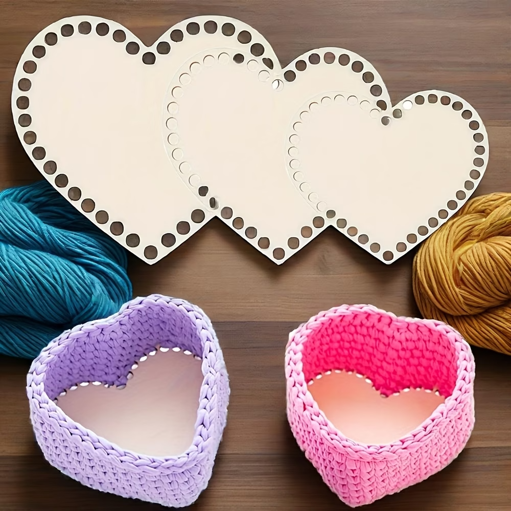 3pcs Heart-Shaped Crochet Bask - Embroidery Frame のレビューと価格