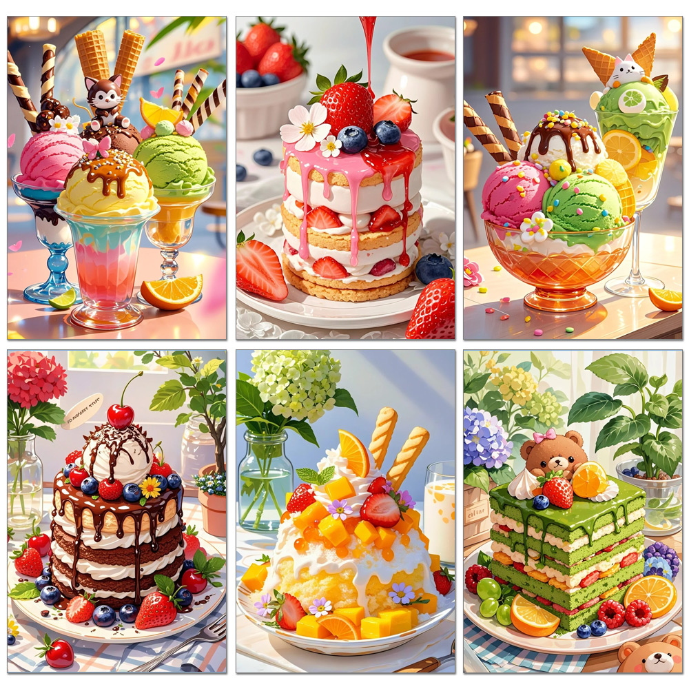 5D Diy Diamond Painting Ice Cr - Embroidery Cream のレビューと価格
