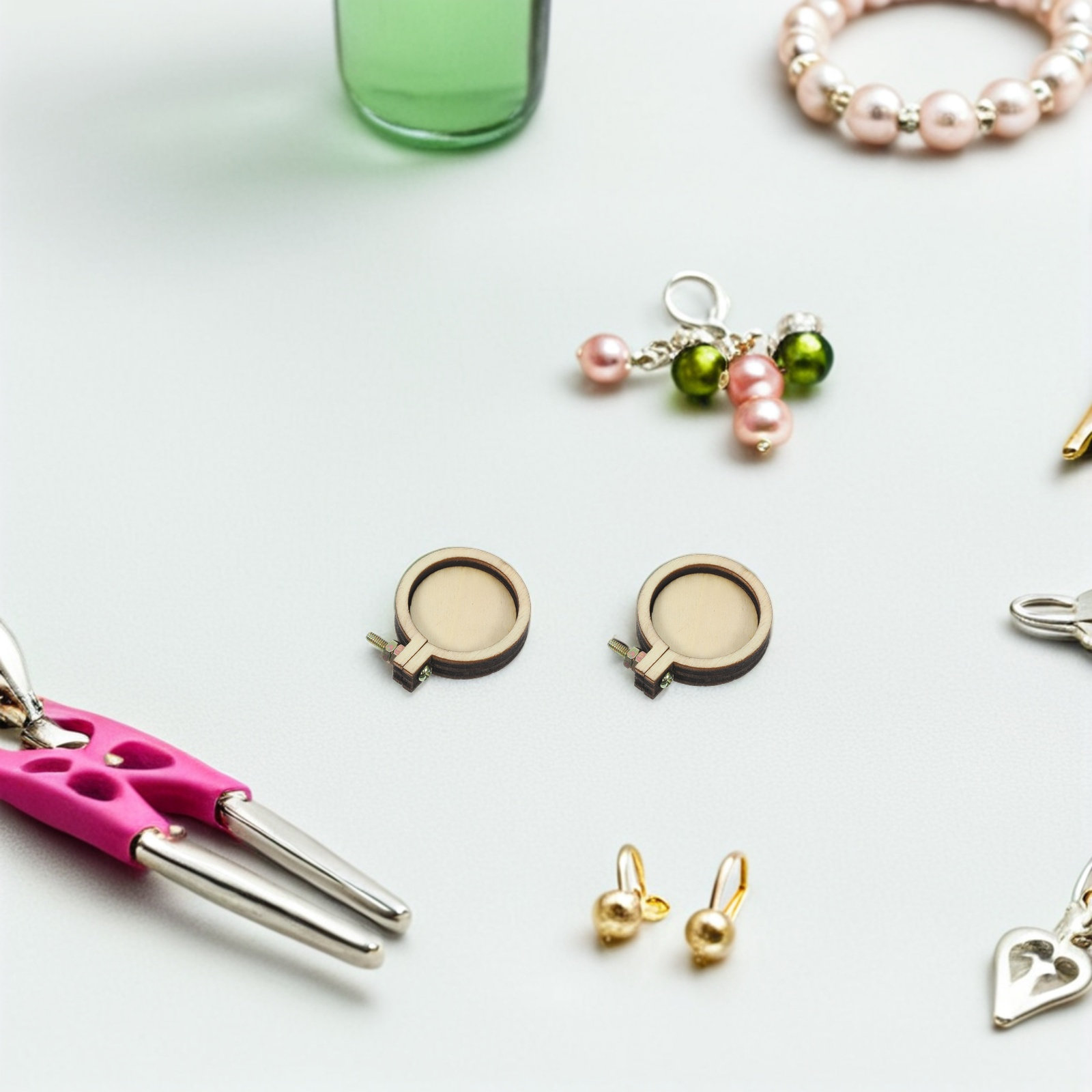 18Pcs Mini Wood Embroidery Hoo - Embroidery Frame のレビューと価格