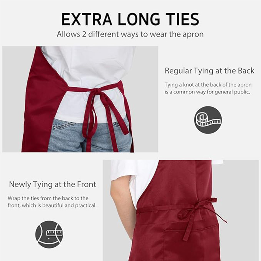2-piece set; Simple solid colo - Embroidery Apron のレビューと価格