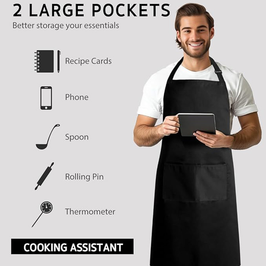2-piece set; Simple solid colo - Embroidery Apron のレビューと価格