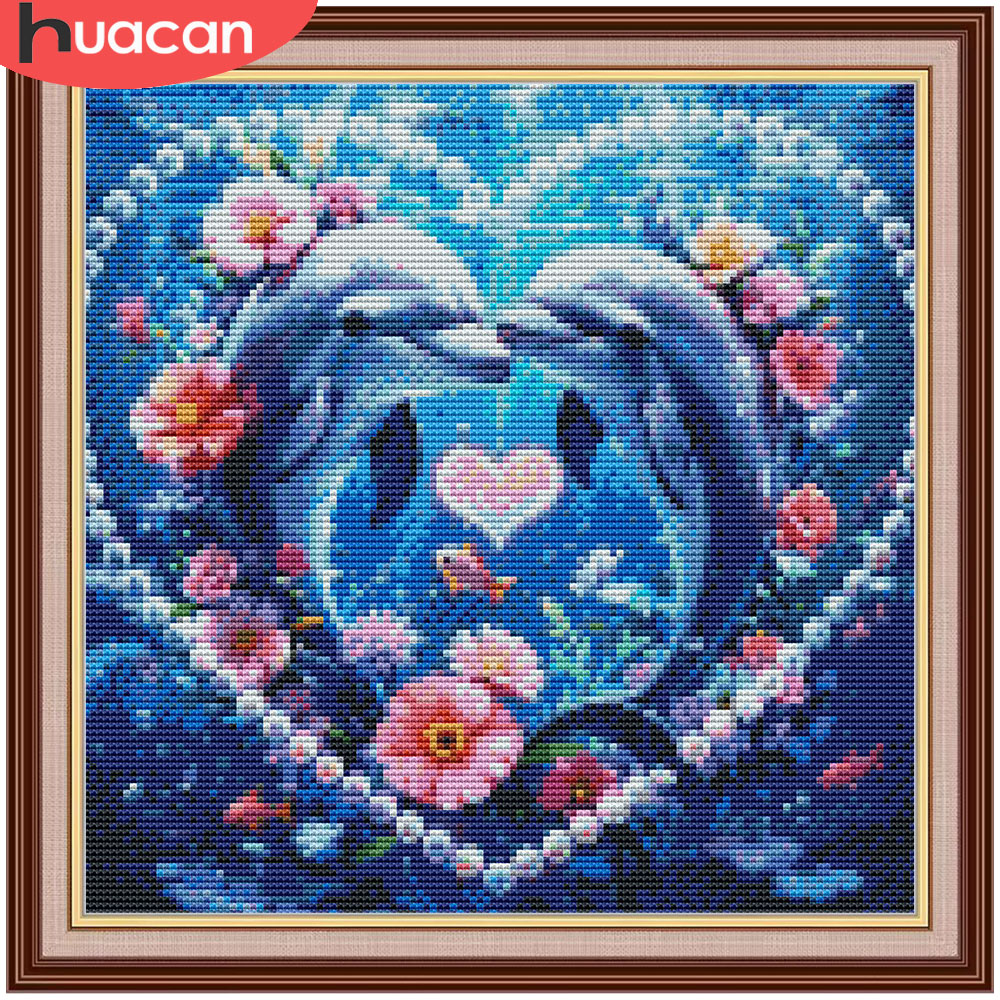 HUACAN Cross Stitch Sets Dolph - Embroidery X Stitch のレビューと価格