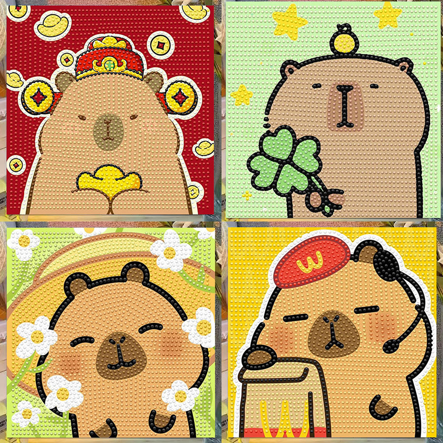 Cartoon Capibala Crystal Diamo - Embroidery Garments のレビューと価格