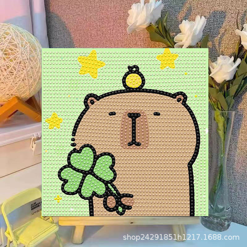 Cartoon Capibala Crystal Diamo - Embroidery Garments のレビューと価格