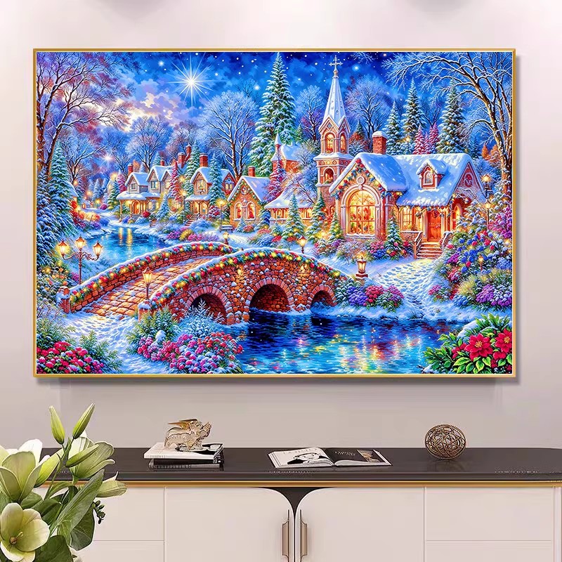 9ct 100x75cm Winter Church Emb - Embroidery X Stitch のレビューと価格