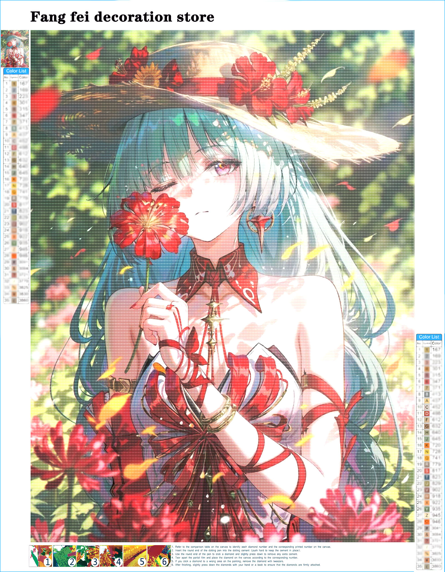 Wuthering Waves Diamond Printi - Embroidery Cross Stitch Patterns のレビューと価格