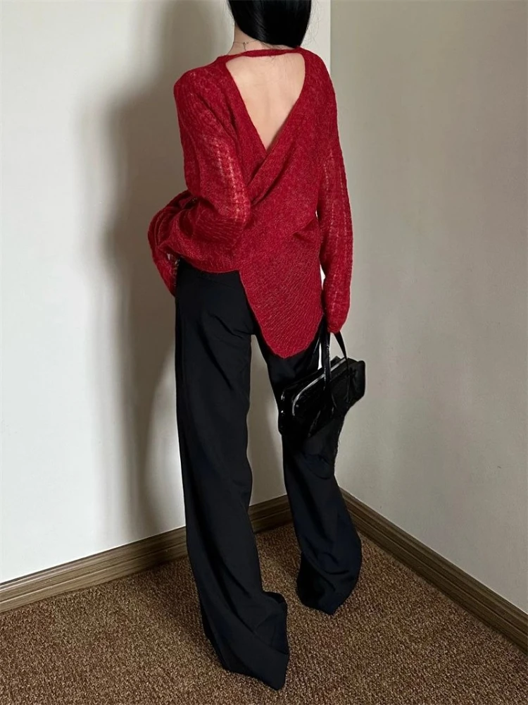 Y2K See-Through Knitted Women' - Embroidery Knit のレビューと価格