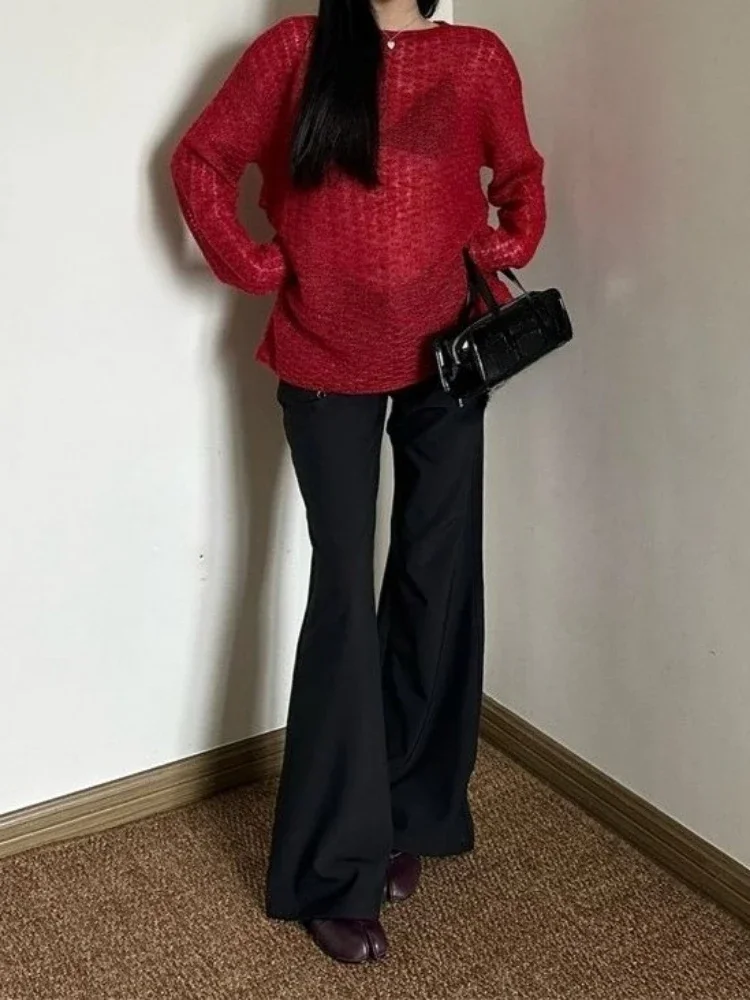 Y2K See-Through Knitted Women' - Embroidery Knit のレビューと価格
